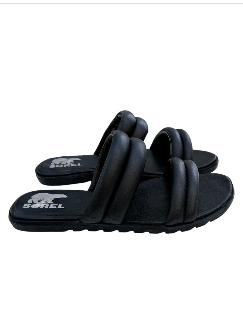 Sorel Ella II Black Puff Slide Sandals Size 8.5 - Picture 5 of 14